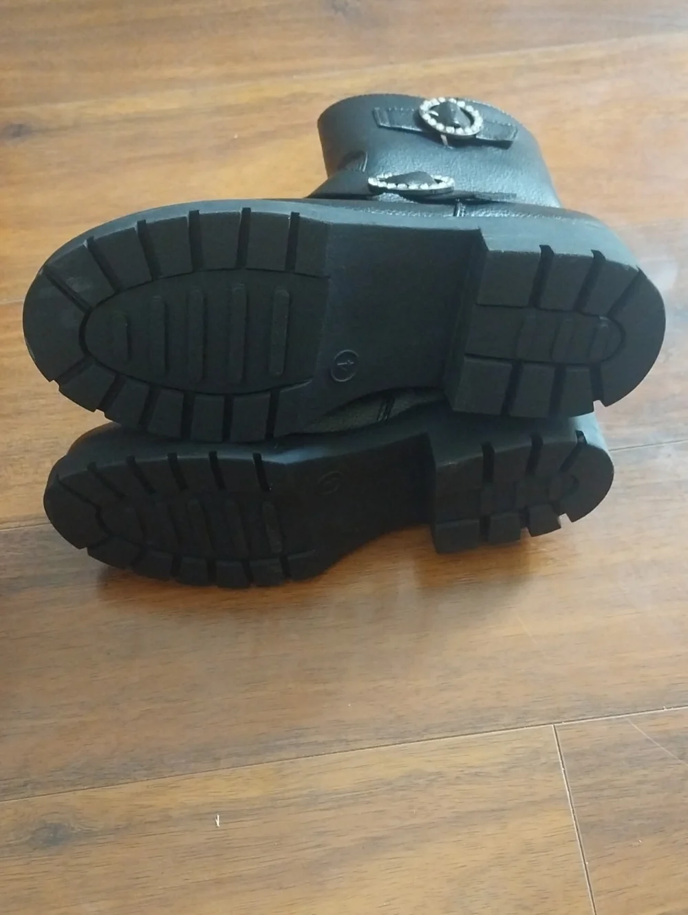 art class Black Girls' Ankle Boots with Buckle Accent